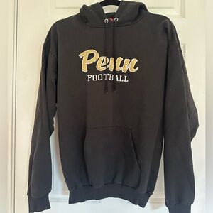 Black Penn football hooded sweatshirt